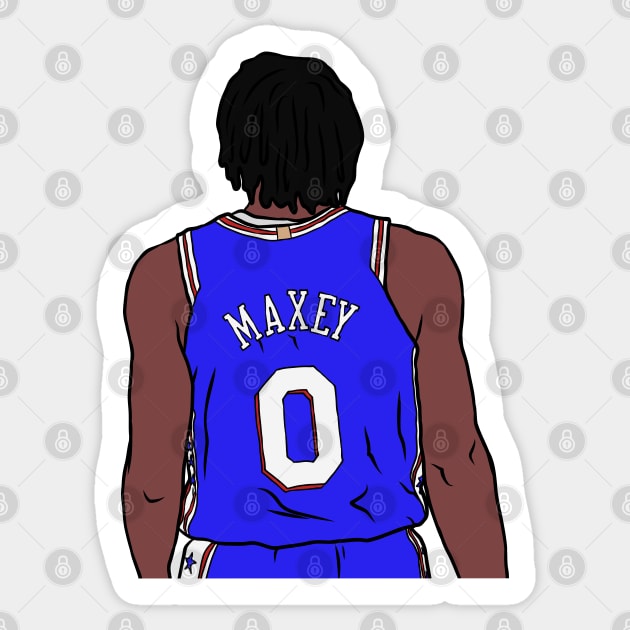 Tyrese Maxey Back-To Sticker by rattraptees